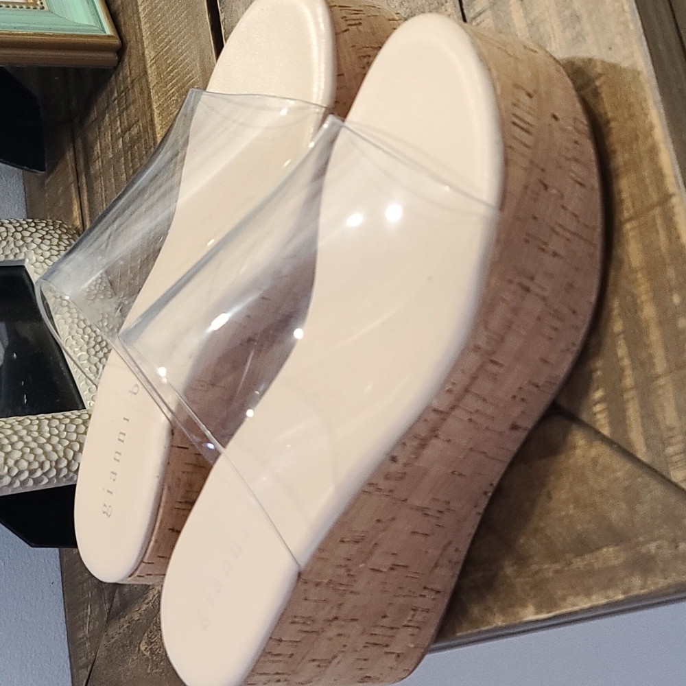 Gianni bini clear wedge platform sandals
